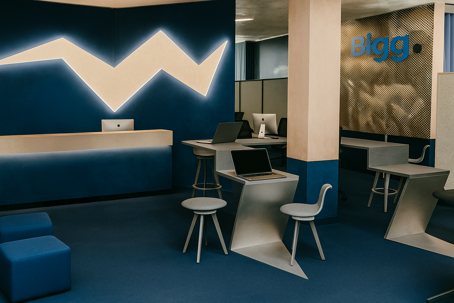 Render of office reception concept interior design